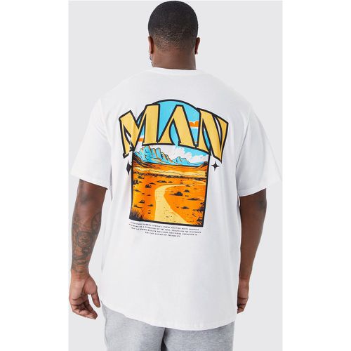 Grande taille - T-shirt imprimé à col montant - MAN - - XXXL - Boohooman - Modalova