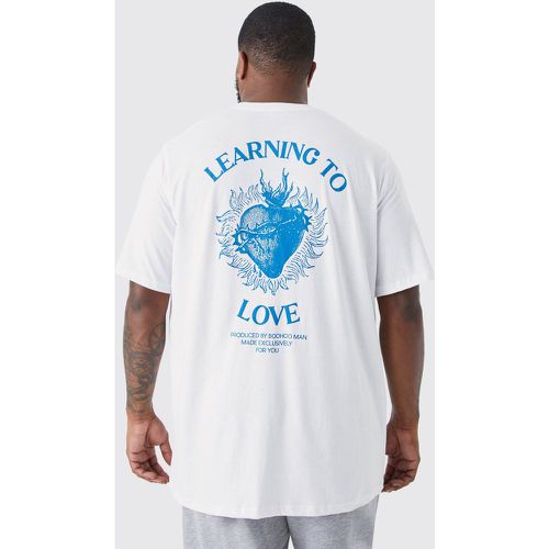 Grande taille - T-shirt à slogan Learn To Love - Boohooman - Modalova