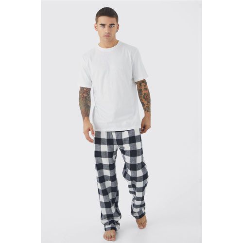 T-shirt et pantalon de pyjama à carreaux - S - Boohooman - Modalova