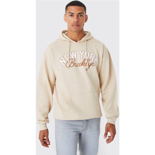 Sweat à capuche oversize universitaire à slogan New York - M - Boohooman - Modalova