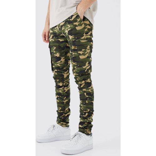 Tall - Pantalon cargo skinny à imprimé camouflage - Boohooman - Modalova