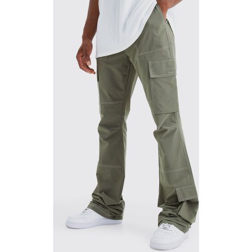 Pantalon cargo flare à coutures contrastantes - L - Boohooman - Modalova