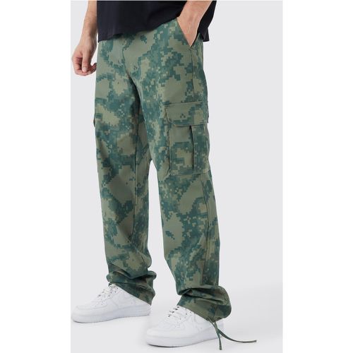 Tall - Pantalon cargo ample à imprimé camouflage - 34 - Boohooman - Modalova