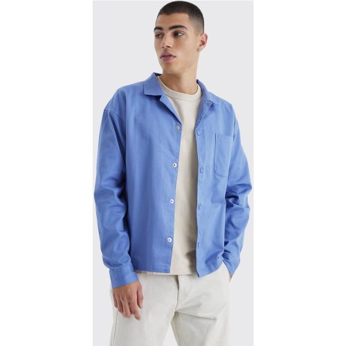 Surchemise ample en twill Harrington - M - Boohooman - Modalova