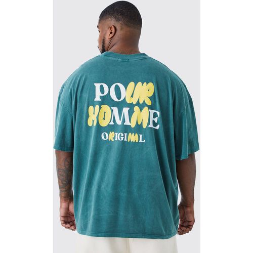 Grande taille - T-shirt oversize délavé à slogan - Boohooman - Modalova