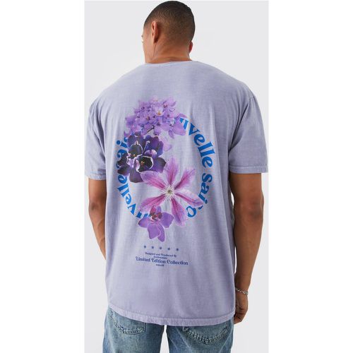 T-shirt oversize délavé fleuri - Boohooman - Modalova