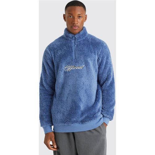 Sweat en polaire à col zippé - Official - S - Boohooman - Modalova