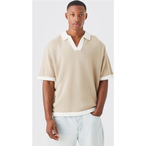 Polo oversize à col contrastant - S - Boohooman - Modalova