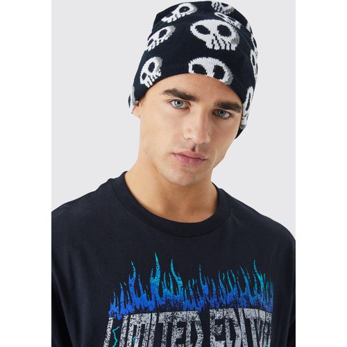 Bonnet en jacquard à motif crâne - ONE SIZE - Boohooman - Modalova