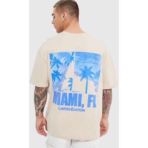 T-shirt oversize imprimé Miami - Boohooman - Modalova