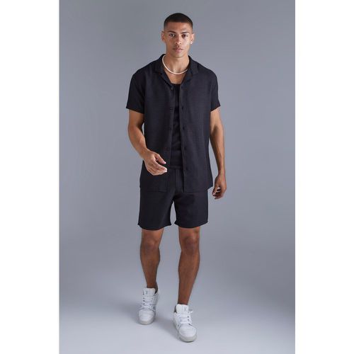 Ensemble oversize avec chemise en lin et short - XL - Boohooman - Modalova