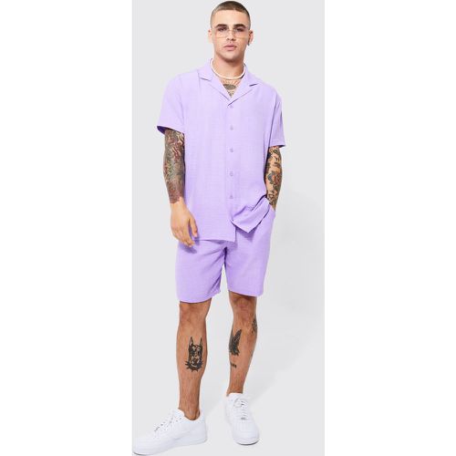 Ensemble oversize avec chemise en lin et short - S - Boohooman - Modalova