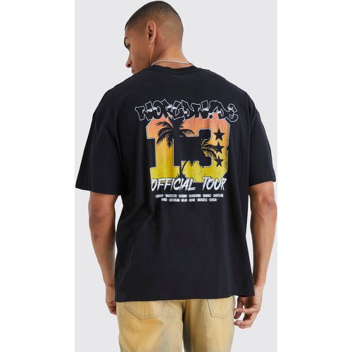 T-shirt oversize universitaire imprimé palmier - Boohooman - Modalova