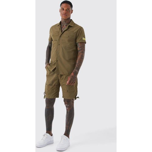 Ensemble utilitaire plissé avec chemise et short - M - Boohooman - Modalova