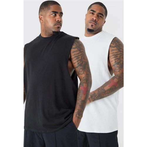 Grande taille - Lot de 2 débardeurs basiques - XXL - Boohooman - Modalova