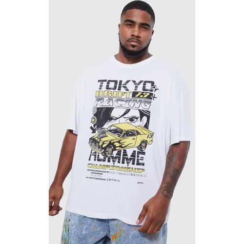 Grande taille - T-shirt oversize imprimé Tokyo Drift - Boohooman - Modalova
