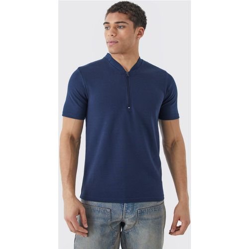 Polo cintré à surpiqûres - S - Boohooman - Modalova