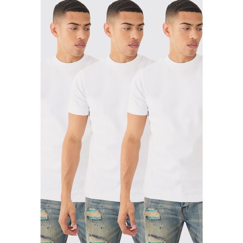 Lot de 3 t-shirts cintrés - S - Boohooman - Modalova