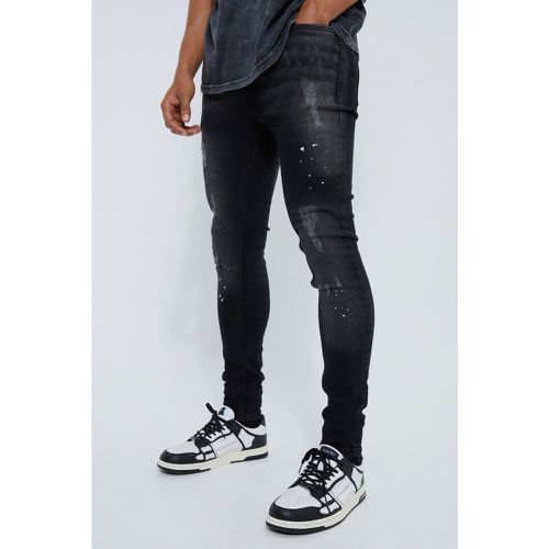 Jean super skinny déchiré à taches de peinture - 28R - Boohooman - Modalova