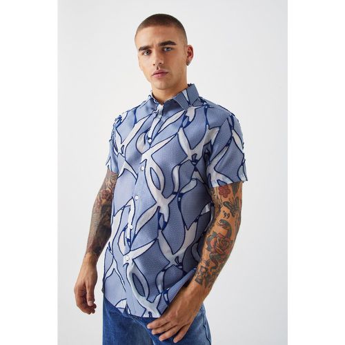 Chemise habillée à manches courtes et imprimé abstrait - XL - Boohooman - Modalova