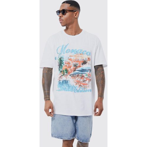 T-shirt oversize imprimé Monaco - S - Boohooman - Modalova