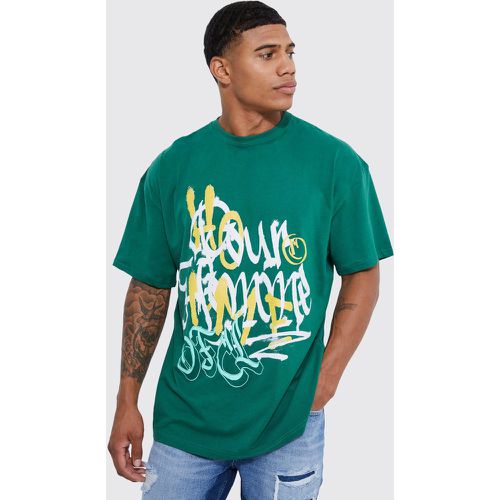 T-shirt oversize imprimé graffiti - L - Boohooman - Modalova