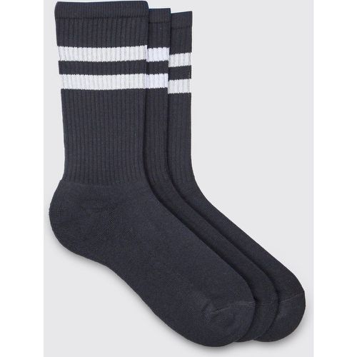 Lot de 3 paires de chaussettes rayées - ONE SIZE - Boohooman - Modalova