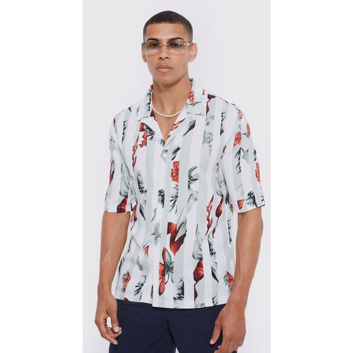 Chemise fleurie en viscose à manches courtes - M - Boohooman - Modalova