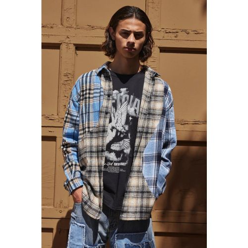 Chemise oversize bicolore à carreaux - S - Boohooman - Modalova