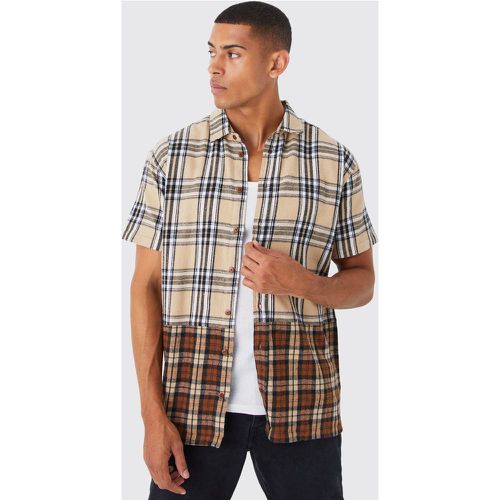 Chemise oversize bicolore à carreaux - L - Boohooman - Modalova