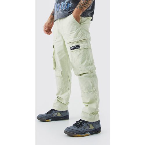 Pantalon cargo droit à poches multiples - Boohooman - Modalova