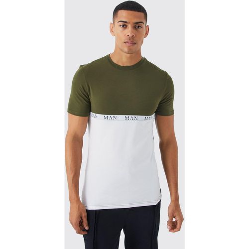 T-shirt moulant color block - XL - Boohooman - Modalova