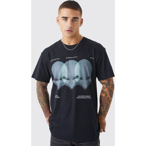 T-shirt oversize à imprimé alien - Boohooman - Modalova