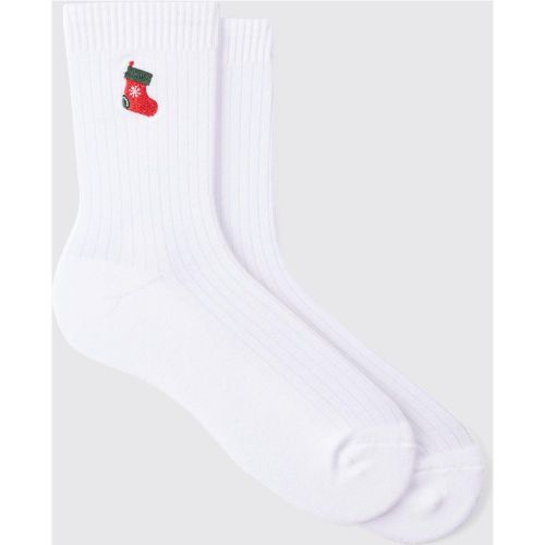 Chaussettes à broderie Noël - ONE SIZE - Boohooman - Modalova