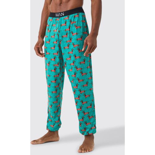 Pantalon confort de Noël à imprimé chien - M - Boohooman - Modalova