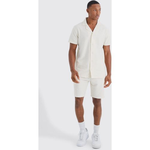 Ensemble en jersey avec chemise et short - S - Boohooman - Modalova