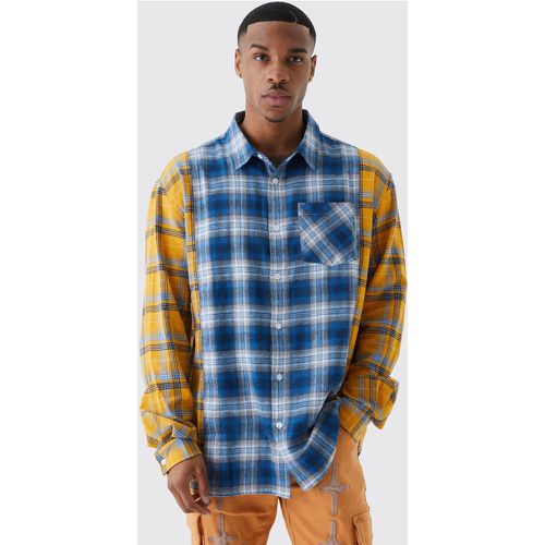 Chemise oversize bicolore à carreaux - L - Boohooman - Modalova