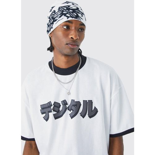 T-shirt oversize à écriture japonaise - Boohooman - Modalova