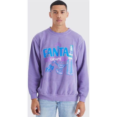 Sweat oversize délavé à imprimé Fanta - S - Boohooman - Modalova