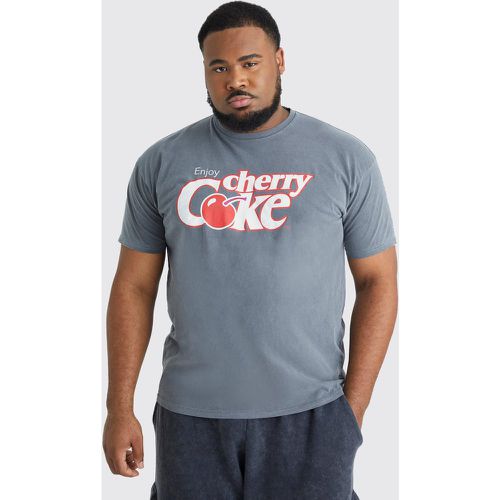 T-shirt oversize délavé à imprimé Coca Cherry - - XXXL - Boohooman - Modalova
