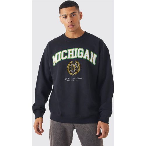 Sweat oversize à slogan Michigan homme - S - Boohooman - Modalova