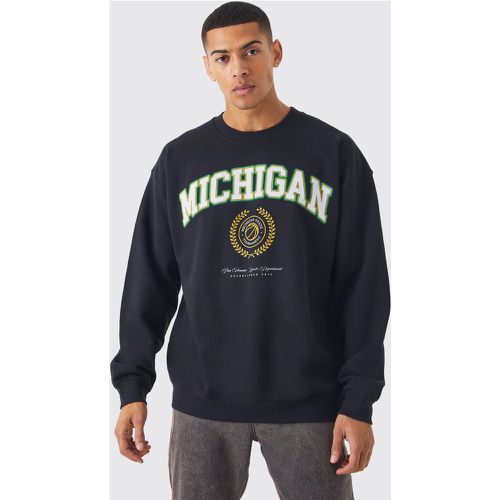 Sweat oversize à slogan Michigan homme - XS - Boohooman - Modalova