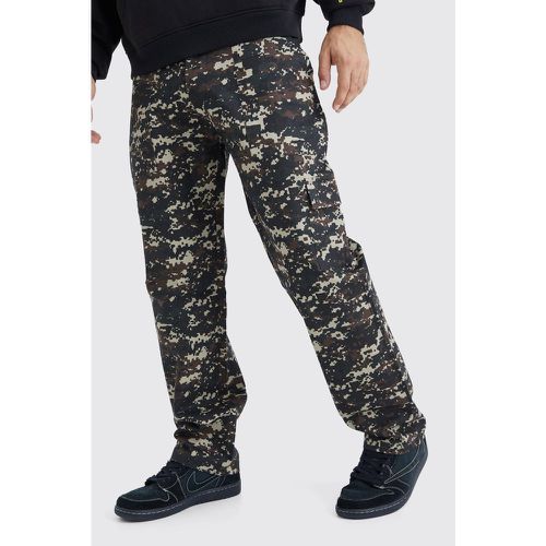 Pantalon droit à imprimé camouflage - 28 - Boohooman - Modalova