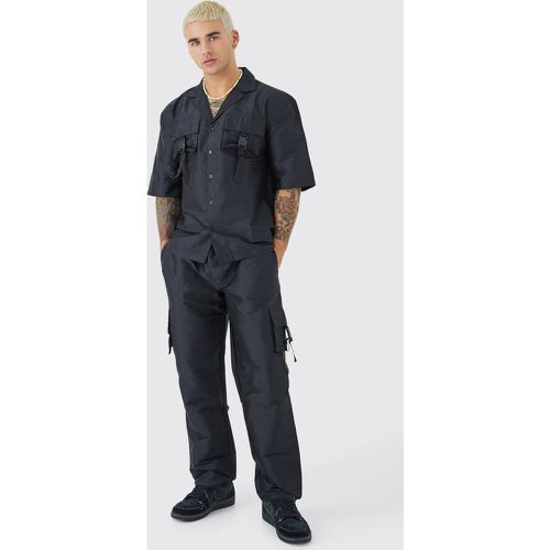 Ensemble utilitaire avec chemise à manches courtes et pantalon cargo - M - Boohooman - Modalova