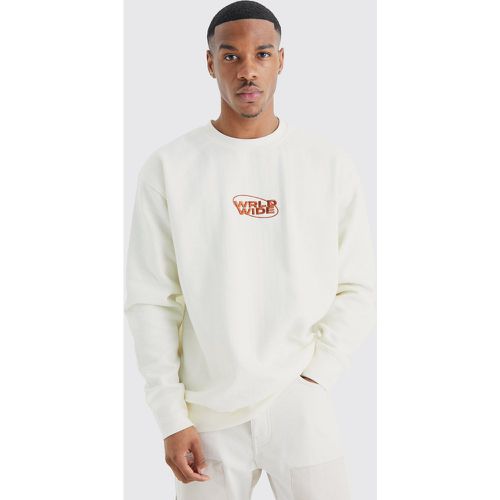 Sweat oversize imprimé homme - XS - Boohooman - Modalova