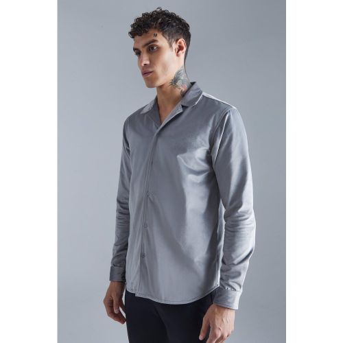 Chemise en velours à manches longues - L - Boohooman - Modalova