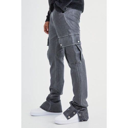 Pantalon cargo slim délavé à boutons pression - 30 - Boohooman - Modalova