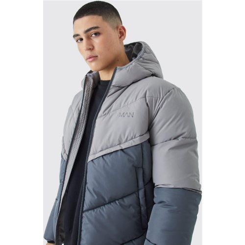 Doudoune color block matelassée - MAN - M - Boohooman - Modalova