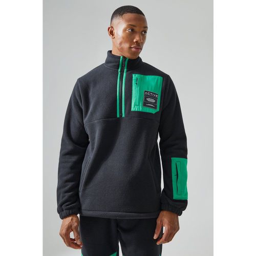 Sweat à col zippé montant en polaire - M - Boohooman - Modalova