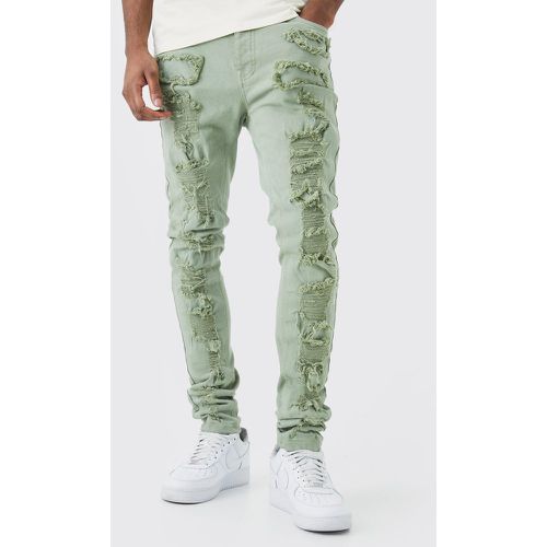 Tall - Jean skinny déchiré et réparé - 40 - Boohooman - Modalova